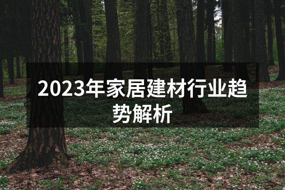 2023年家居建材行业趋势解析